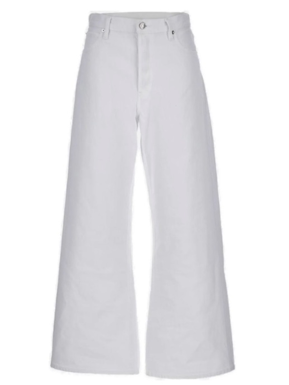 FRAME Denim The Loose Low Slung Relaxed White Wide-Leg High-Rise Jeans